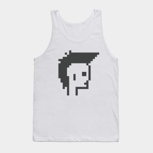 Punk Mohawk, Black and White  / ToolCrypto / Pixel Art Tank Top